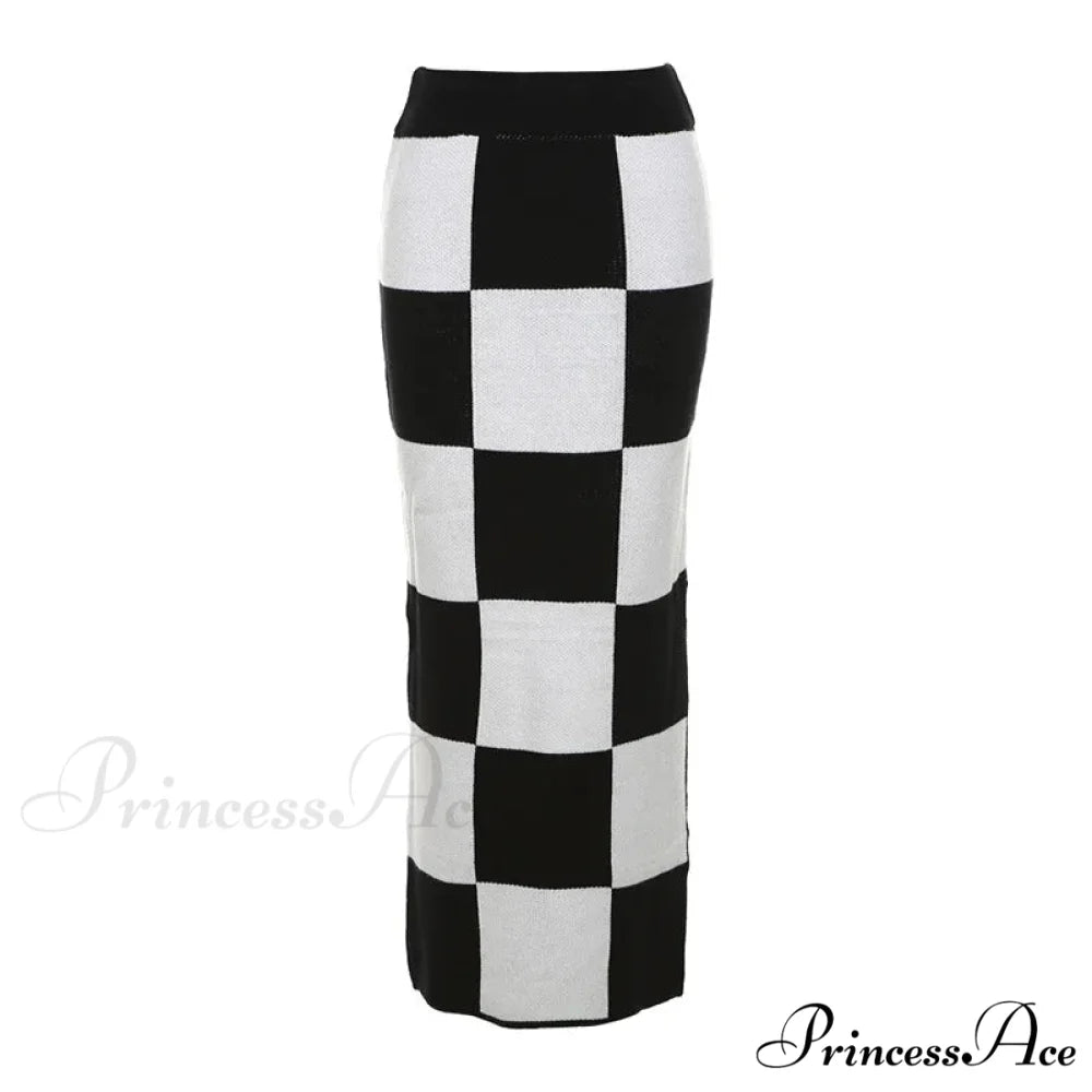 Fashionable Tall Waist Split Long Length Autumn Winter Skirt