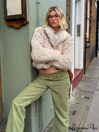 Fashionable Warm Solid Faux Fur Elegant Stand Collar Long Sleeves Cozy Chic Coat