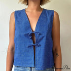 Fasten-Front Lace Camis Crop Top