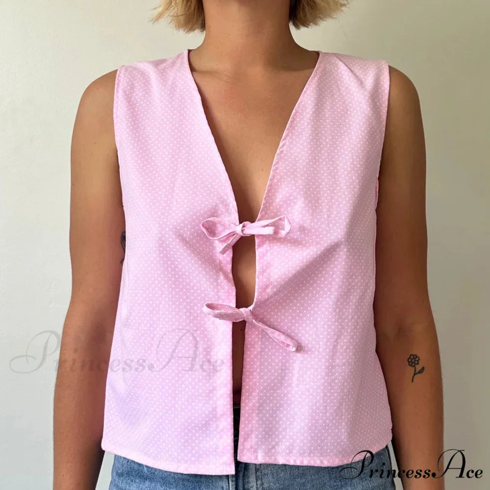 Fasten-Front Lace Camis Crop Top