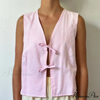 Fasten-Front Lace Camis Crop Top