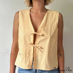 Fasten-Front Lace Camis Crop Top