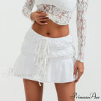 Fasten-Up Front Gathered Mini Skirt