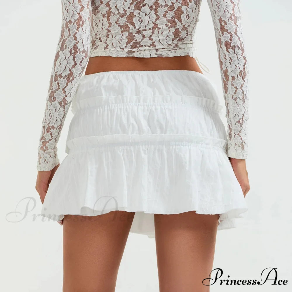 Fasten-Up Front Gathered Mini Skirt