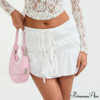 Fasten-Up Front Gathered Mini Skirt