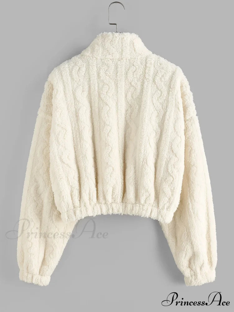 Faux Fur Fuzzy Drop Shoulder Coat