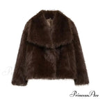 Faux Fur Lapel Autumn Winter Coat