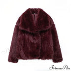 Faux Fur Lapel Autumn Winter Coat