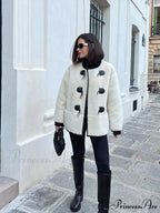 Faux Fur Stylish Plush Buckle Jacket