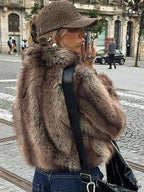 Faux Fur Zipper Thicken Coat