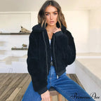Faux FurWarm Soft Plush Zipper Coat