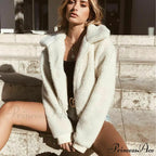 Faux FurWarm Soft Plush Zipper Coat