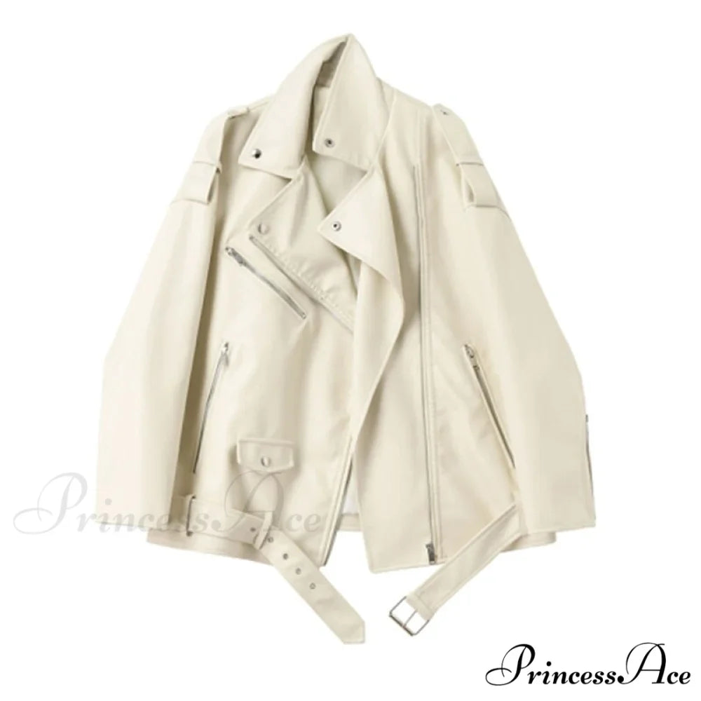 Faux Leather Cool Loose Coat