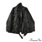 Faux Leather Cool Loose Coat