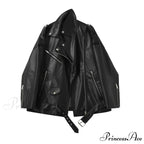 Faux Leather Cool Loose Coat