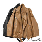 Faux Leather Cool Loose Coat