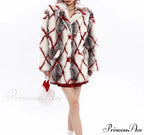 Faux Mink Fur Red Coat