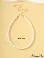 Faux Pearl Beaded Necklace