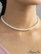 Faux Pearl Beaded Necklace