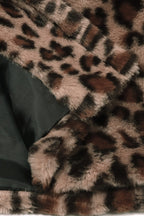 Casual Loose Fit Leopard Fleece Coat
