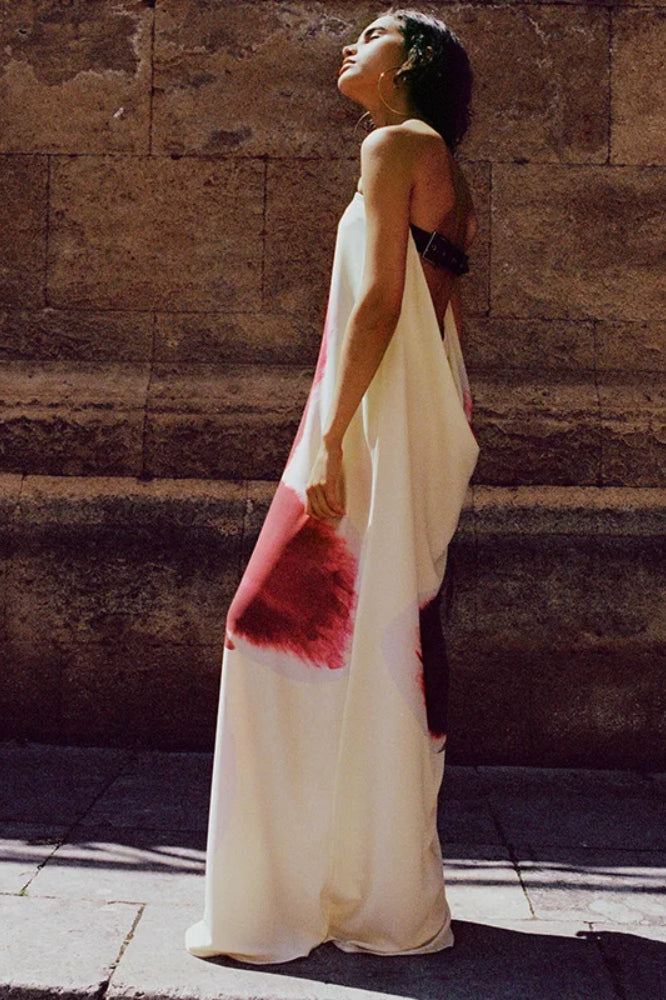 Backless Loose Maxi Floral Dress