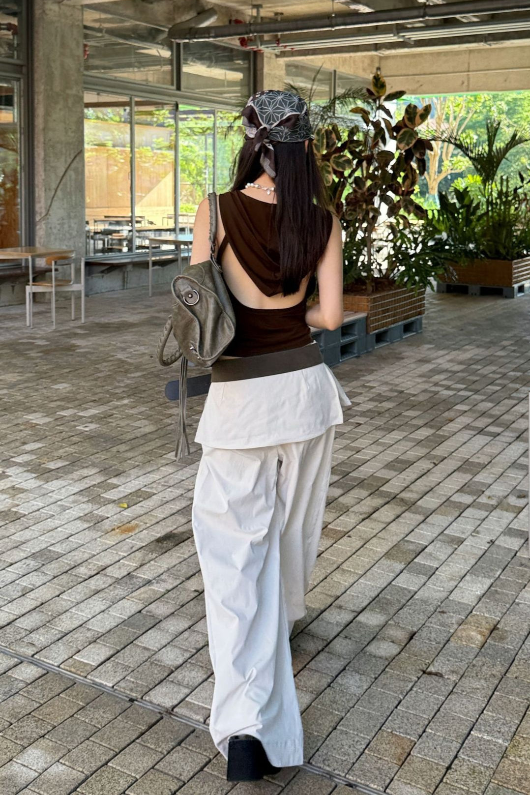 Street Style Loose Fit Spliced Wide Leg Pants