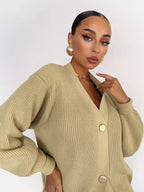 Solid Loose Knit Cardigan