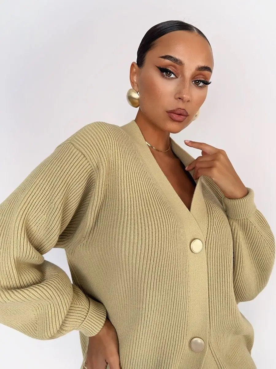 Solid Loose Knit Cardigan