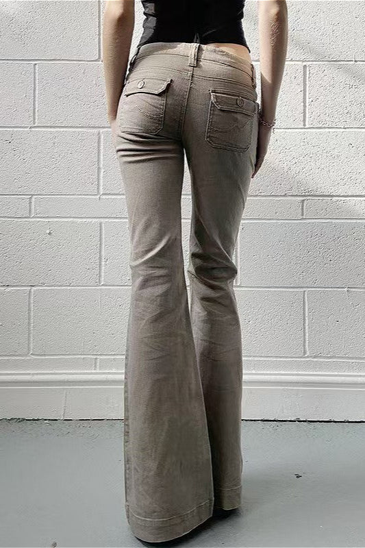Slight Stretch Low Rise Flare Jeans