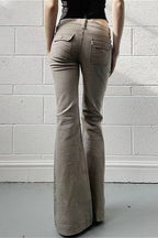 Slight Stretch Low Rise Flare Jeans