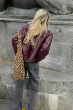 Burgundy Vintage Biker Coat