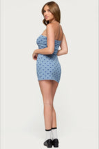 Polka Dot Strapless Bodycon Mini Dress
