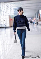 FD High Quality Stretch Slim Flare Women's 2024 New Autumn and Winter High Waist Denim Jean