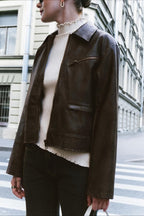 Vintage Leather Moto Jacket