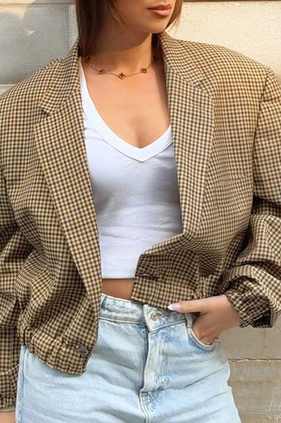Vintage Check Blazer Jacket