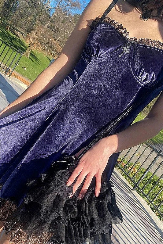 Halloween Lace Trim Cami Dress