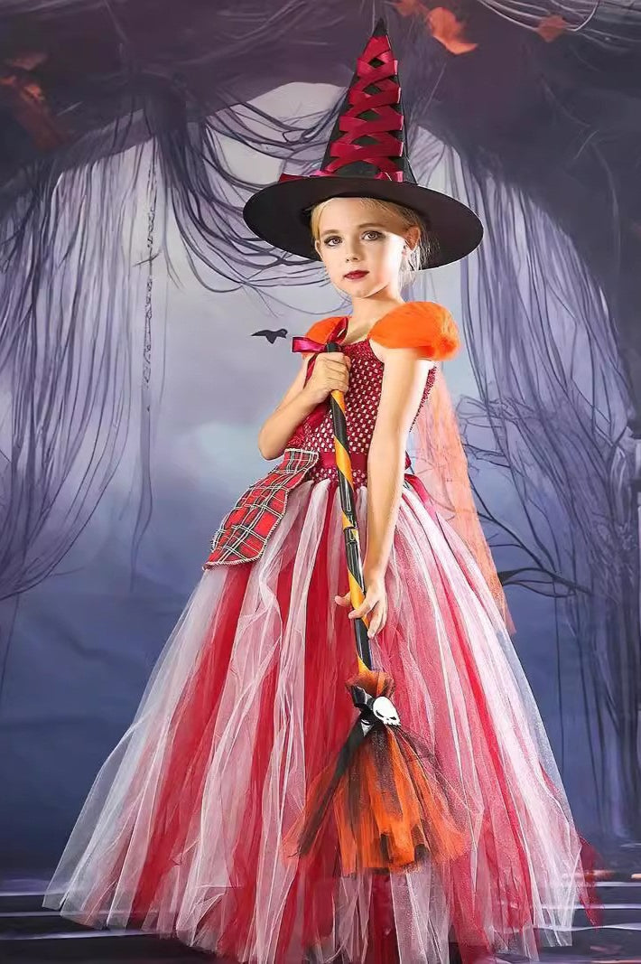 Witch Tulle Gown Kid Halloween Costume