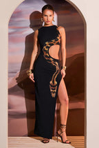 Trendy Cutout High Slit Bodycon Maxi Dress
