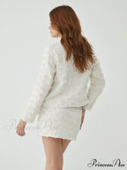 Feather Decorated Graceful Mini Skirt