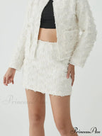 Feather Decorated Graceful Mini Skirt