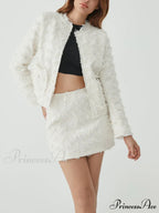 Feather Decorated Graceful Mini Skirt