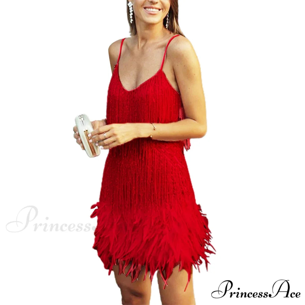 Feather Sequin Off-Shoulder Mini Party Dress