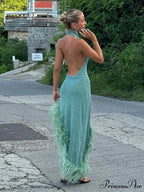 Feather Mock Turtleneck Dress