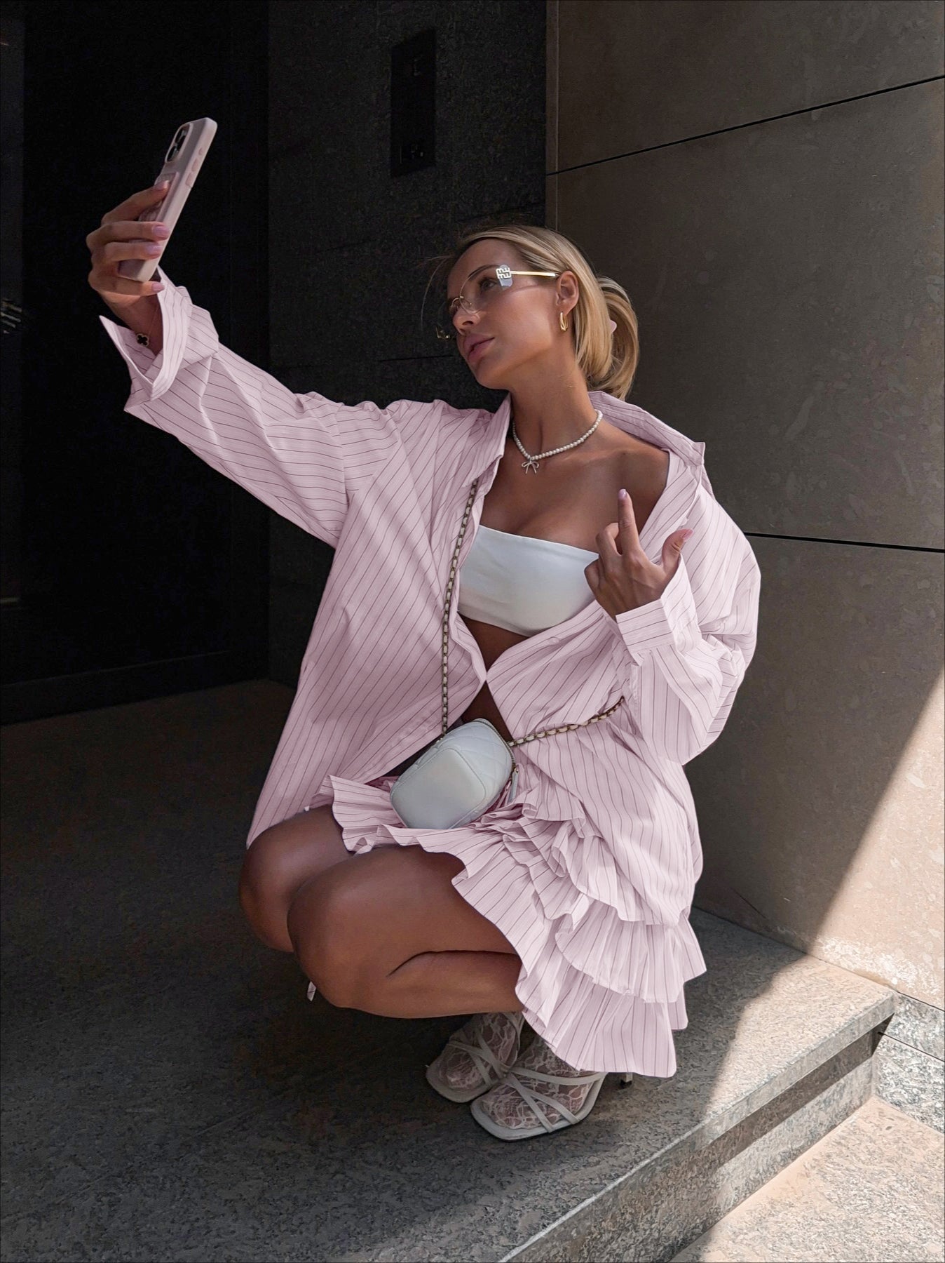 Chic Striped Blouse and Layered Blouse