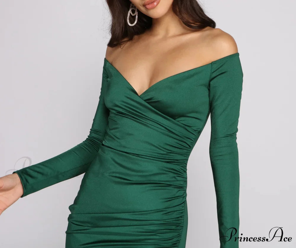 Feelin' Luxe Off Charming The Shoulder Mini Dress