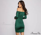 Feelin' Luxe Off Charming The Shoulder Mini Dress