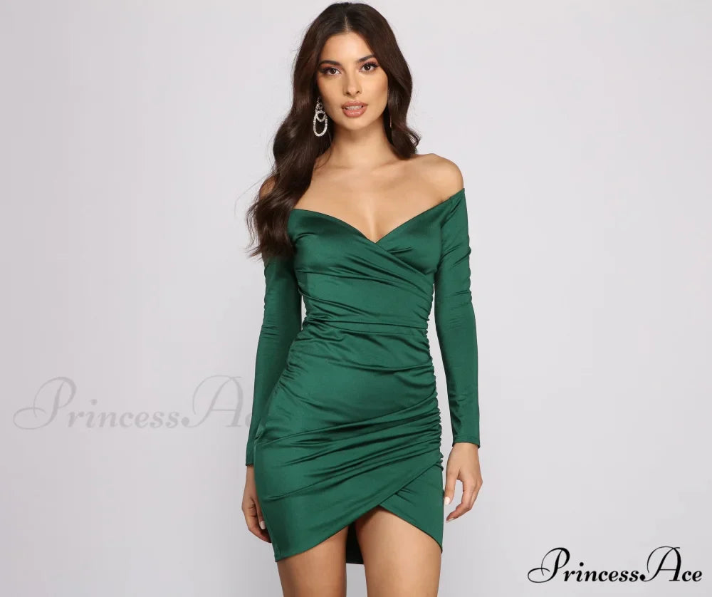 Feelin' Luxe Off Charming The Shoulder Mini Dress