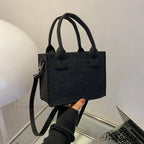 Felt Petite Tote Fall Winter Little Square Handbag