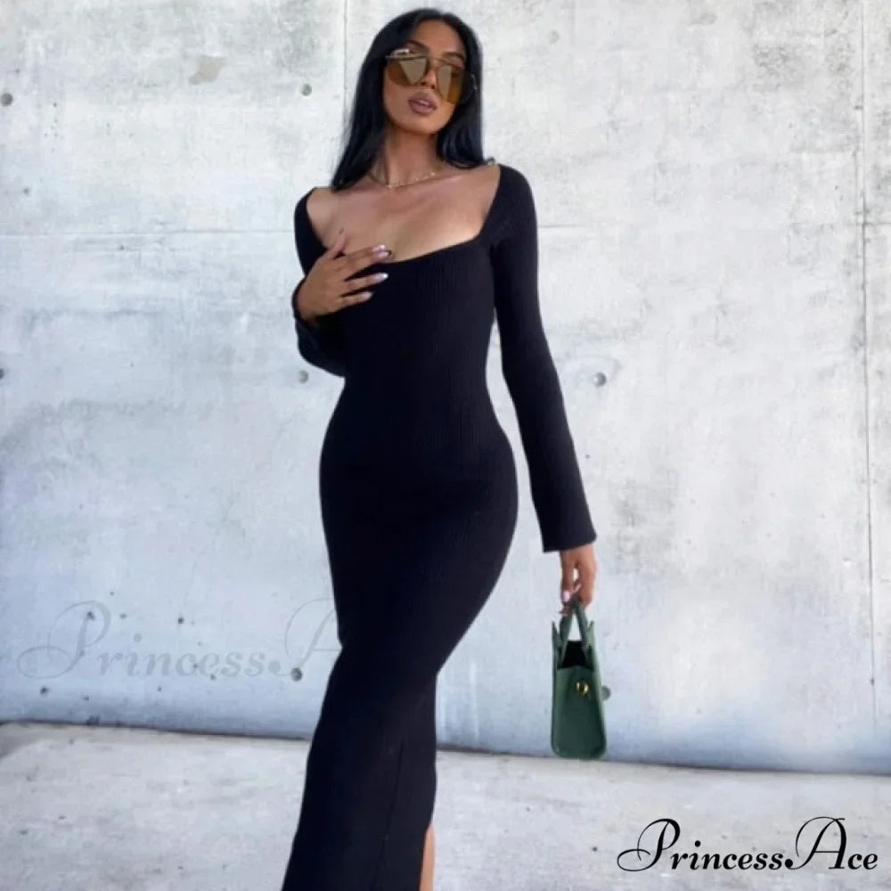 Female Warm Thick Party Long Dresses