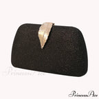 Females Foliage Pattern Clutch Bag Sparkle Chain Purse